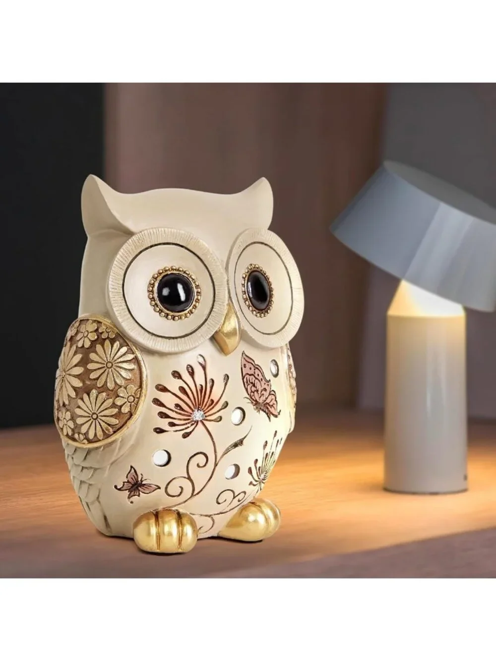 Charming Owl Statue for Home Decor - Boho Accents, Vintage Figurine for Bird